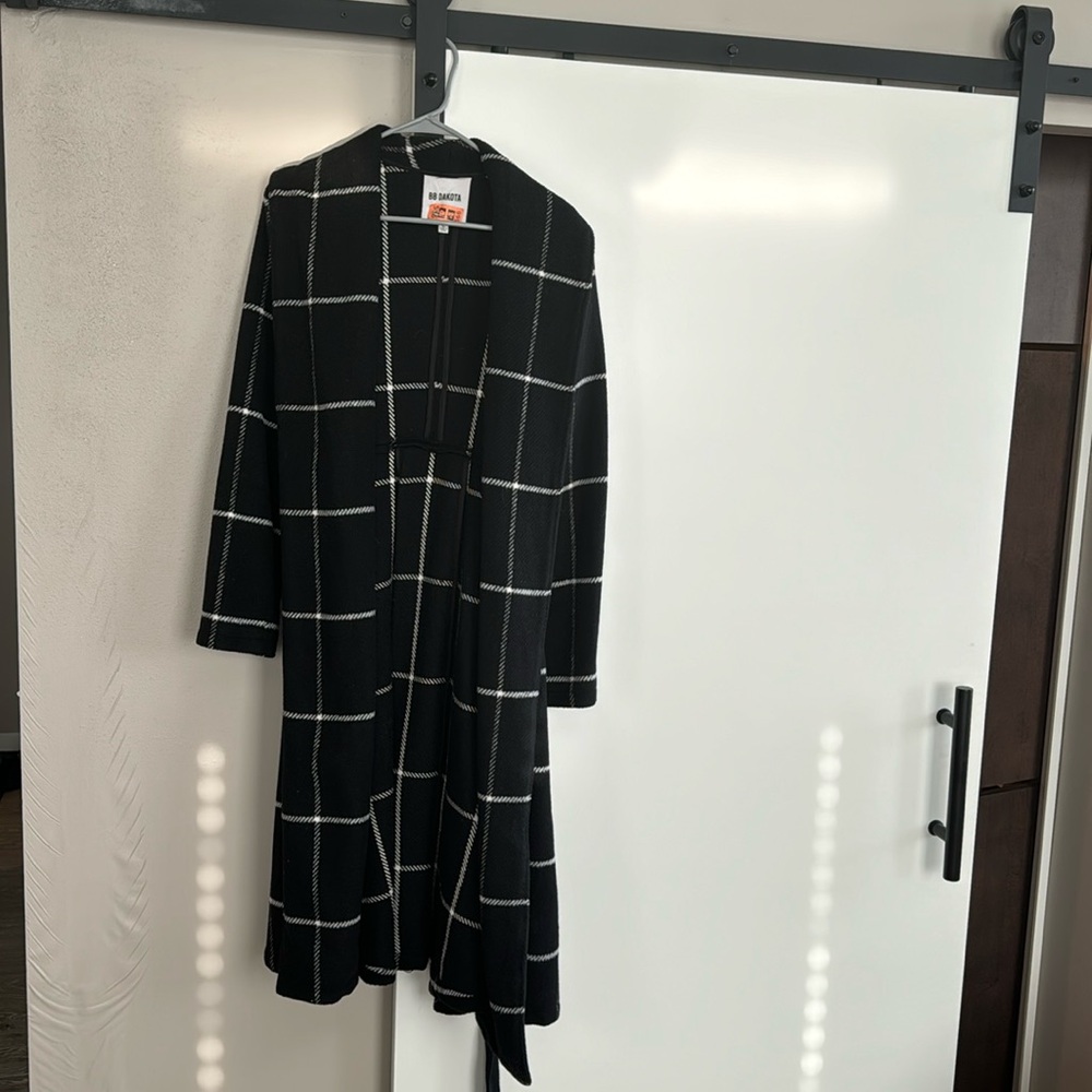 Long black and white coat